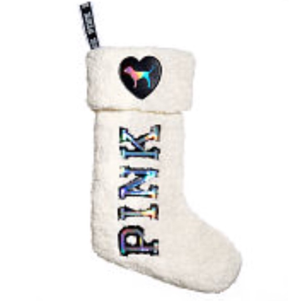 PINK VS Sherpa Stocking Iridescent New With Tag - Picture 3 of 8